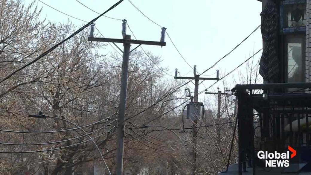 Hydro-Quebec power lines covered in ice